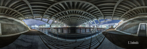 Die Unterwelt von Berlin - 360 Grad Fotografie an der Spree unter der Kronprinzenbrücke mit Blick auf das Regierungsviertel von Berlin