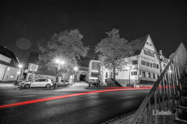 Nachtaufnahme an der Bücherei in Ehningen bei Böblingen.